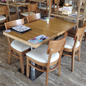 Commercial Interior Uptop Wooden Restaurant Table and Chair Set (SP-CS337)